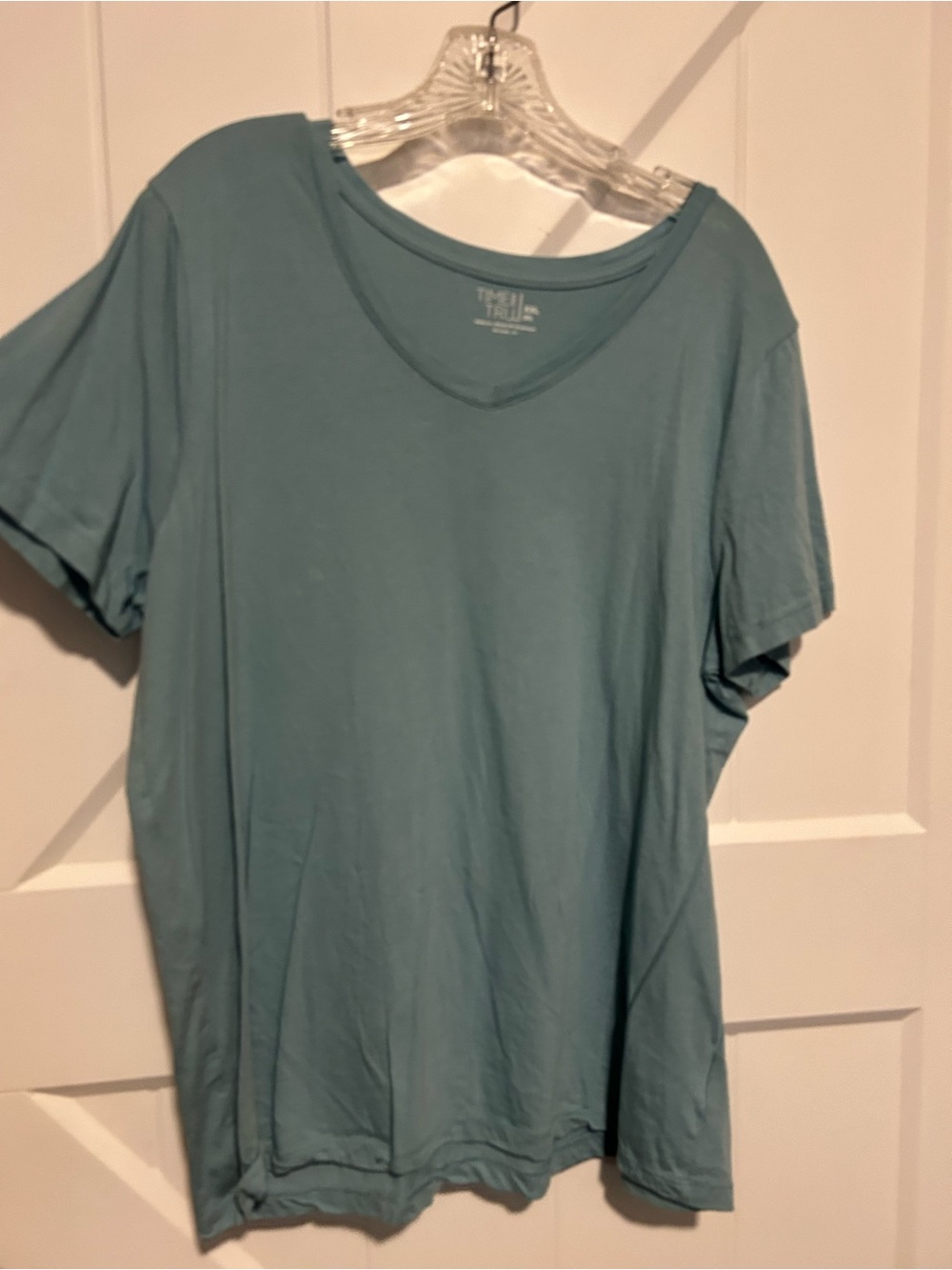 Time and Tru Teal V-Neck Short Sleeve Tee